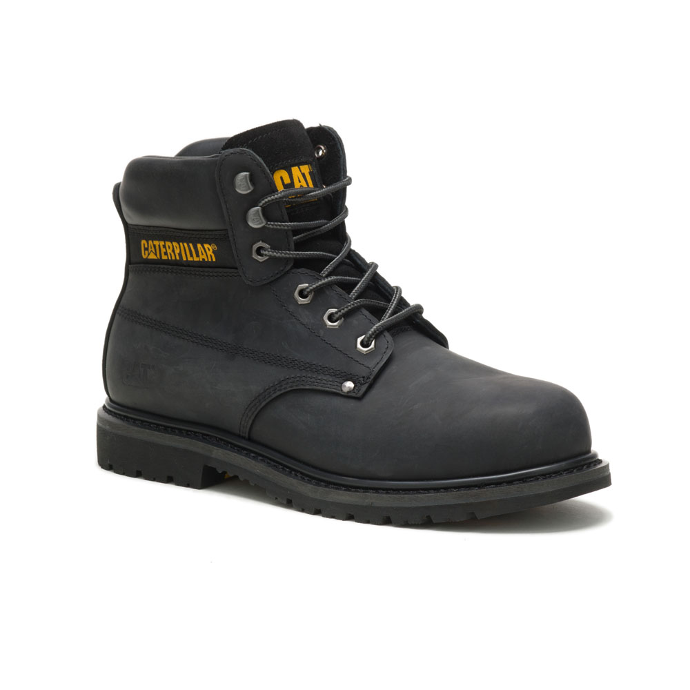 Caterpillar Boots South Africa - Cat Men's Powerplant Astm Safety Boots Black CL2079634